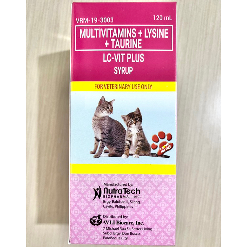 LC VIT PLUS 120 mL for Cats Lysine Multivitamins Oral Suspension Syrup
