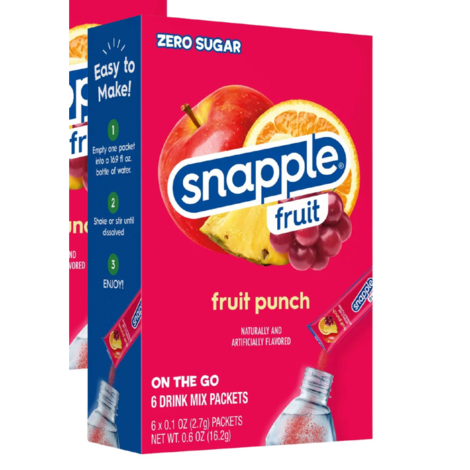 SNAPPLE ZEROSUGAR FRUIT PUNCH ONTHEGO DRINK MIX PACKETS, 6 PACKETS Shopee Malaysia