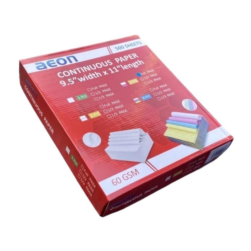 AEON 2Ply Carbonless Continuous Computer Form Paper 1Whole Page ...
