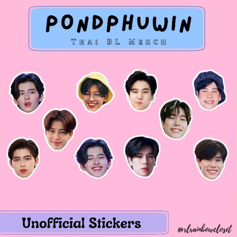 Pond Naravit Phuwin Tangsakyuen Laminated Bubble Head Stickers ...