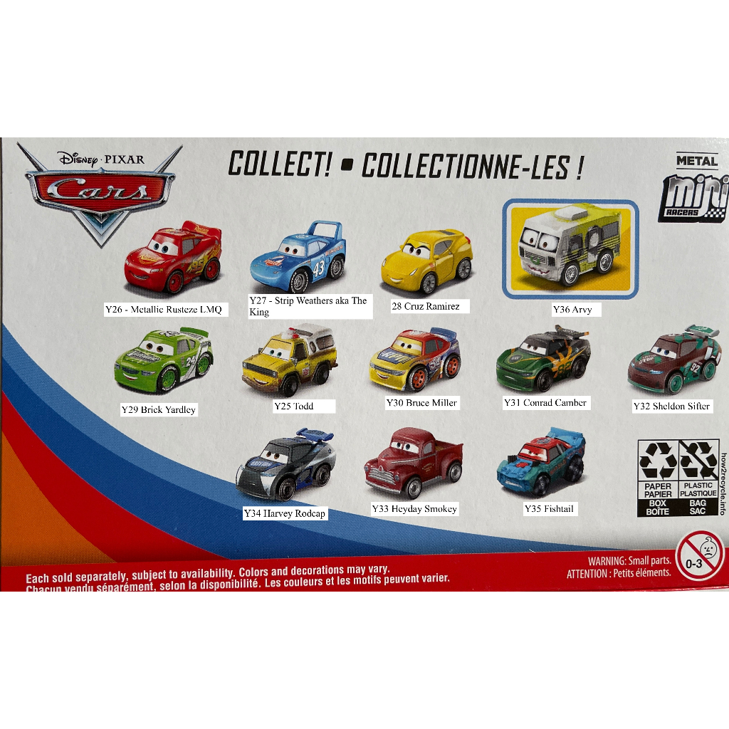 Disney Cars Mini Racers - Series 3 Yellow - Metallic LMQ, The King ...