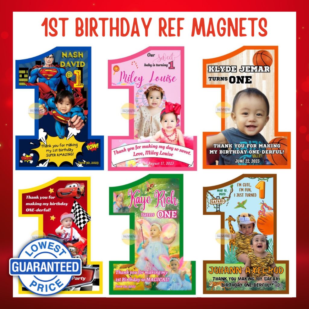 1ST BIRTHDAY Ref Magnets - BIGGER than ATM size - Giveaways/Souvenirs ...