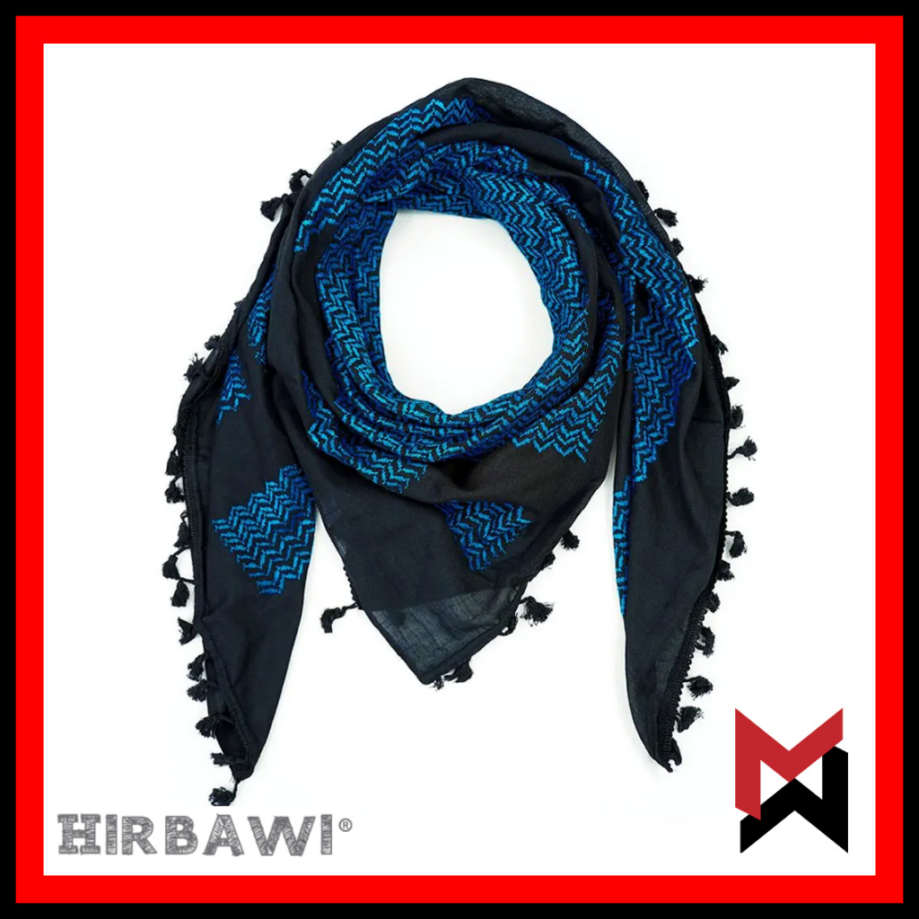 Hirbawi Kufiya - Yafa Blue Black - Authentic Made in Palestine ...