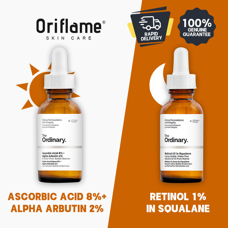 The Ordinary Ascorbic Acid 8% Alpha Arbutin + Retinol 1% In Squalane ...