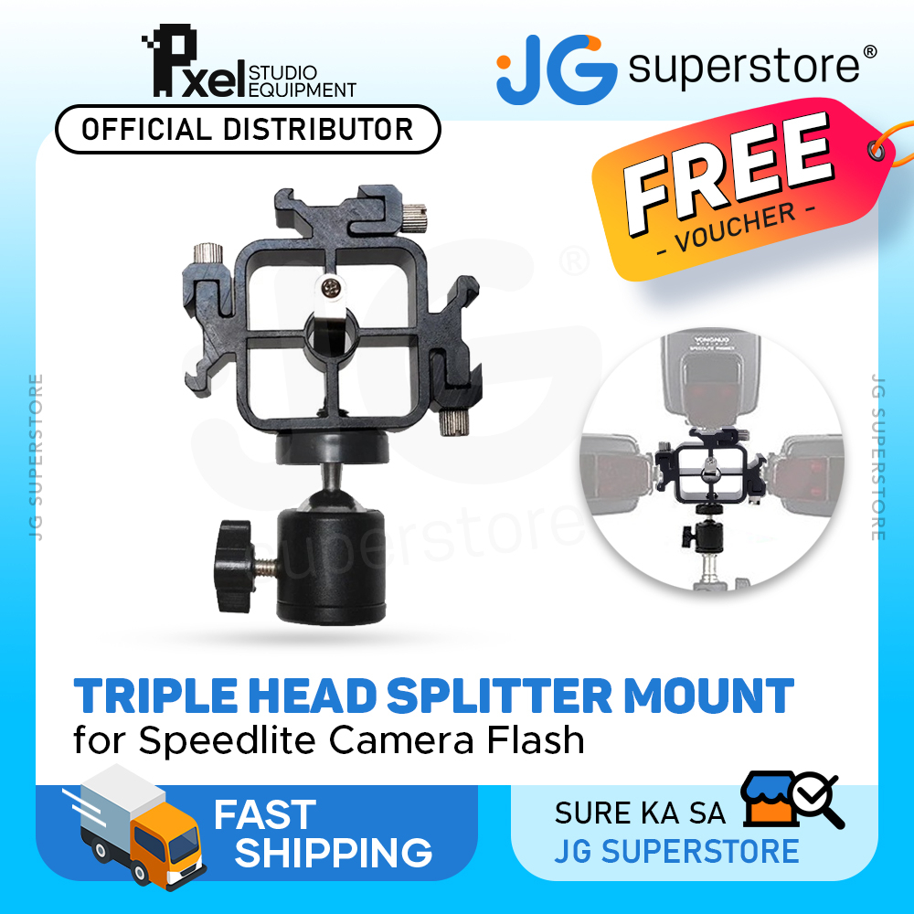 Pxel AALS2 Triple Head Hot Cold Shoe Splitter Mount Adapter with