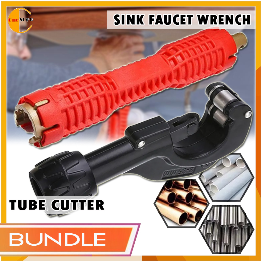 (BUNDLE) Multifunctional Faucet and Sink Installer 9102 (Red) WITH Tube