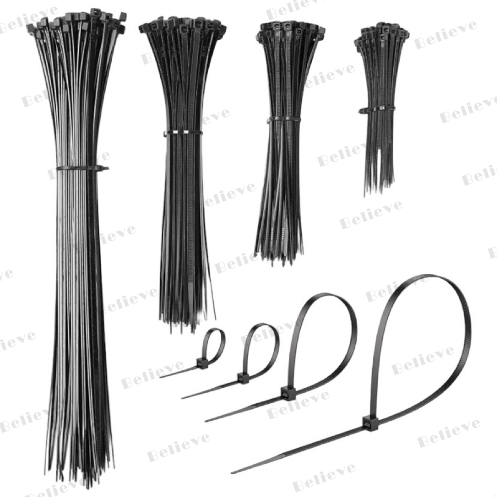 Black/white self locking nylon cable ties UV resistance zip tie wire