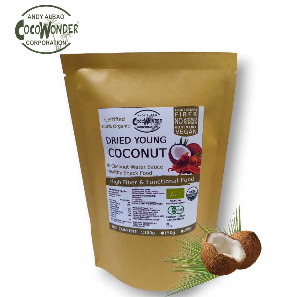 DRIED YOUNG COCONUT (Chunk / Sliced / Strips) COCOWNDER (Healthy