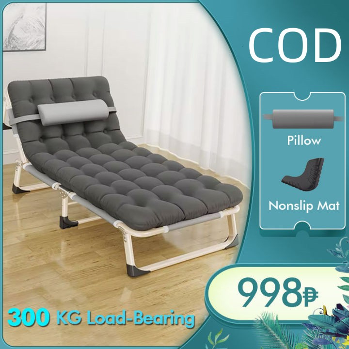 Outdoor folding bed single Portable folding chair bed heavy duty