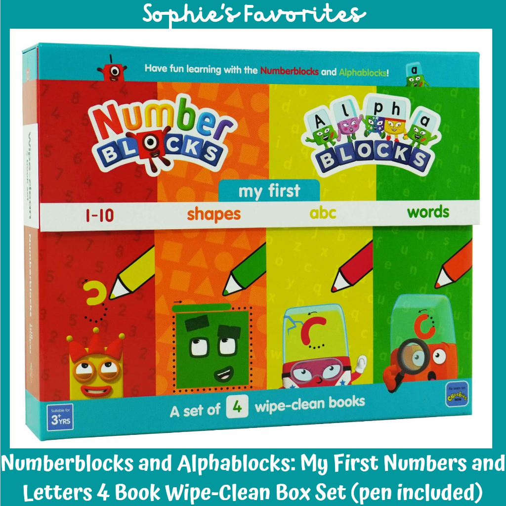 Numberblocks and Alphablocks: My First Numbers and Letters 4 Book Wipe ...