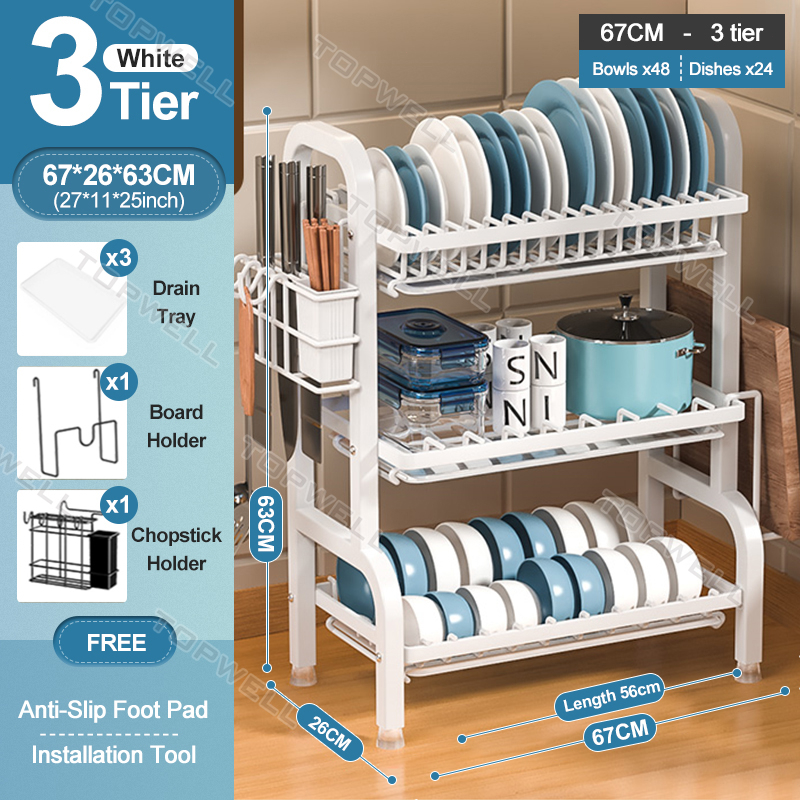 304 Stainless Steel Dish Drying Rack With Utensil Holder, Cutting Board ...