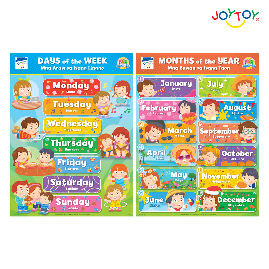 JOYTOY Days of the Week & Months of the Year Fun Charts | Shopee Malaysia