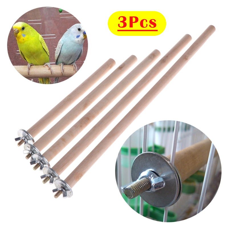 3Pcs Bird Branch Perches 20/25cm Wooden Bird Perch Stand Pole Parrot ...