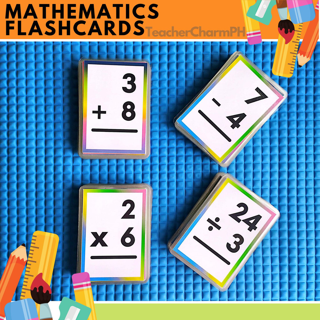 MATH MDAS FLASHCARDS LAMINATED Addition Subtraction Multiplication ...