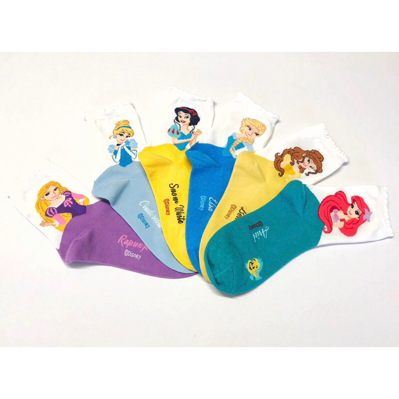 Disney Korean Iconic Socks - Characters Cartoons - Princess Crew Series 