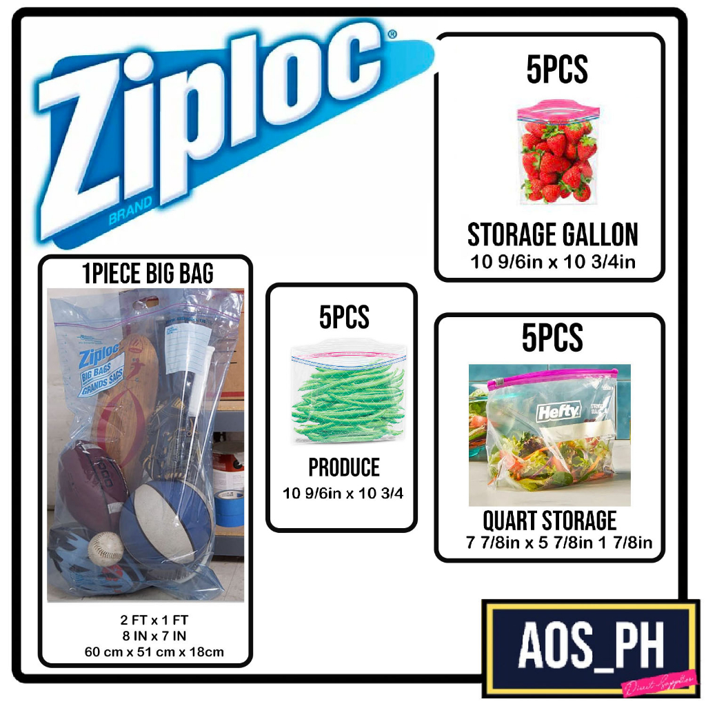 Ziploc Stand and Fill Big Bags, XL Big Bags Slider Quart Storage