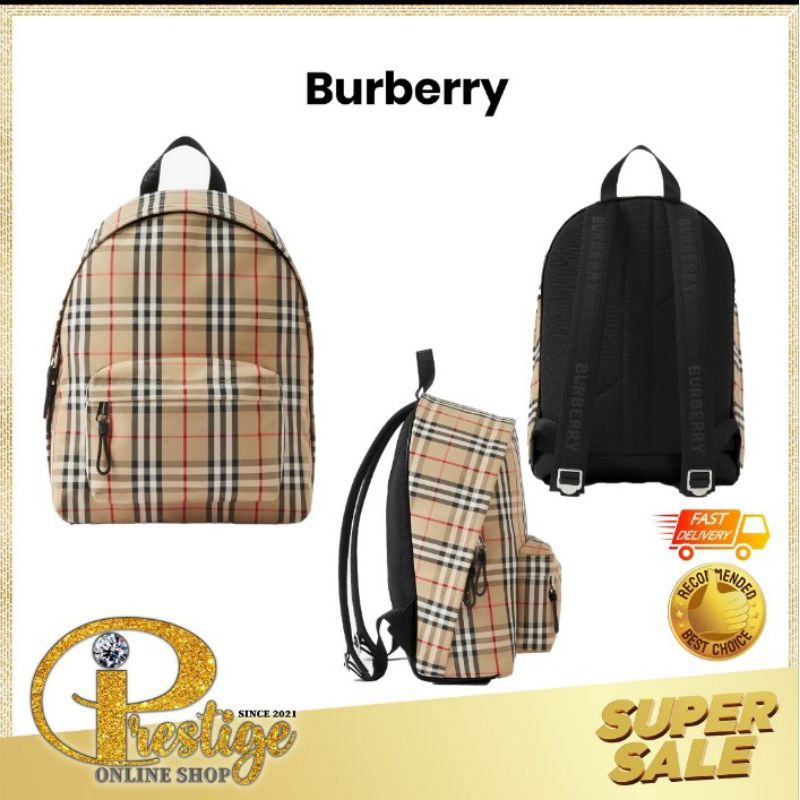 Burberry Vintage Check Nylon Backpack Shopee Malaysia