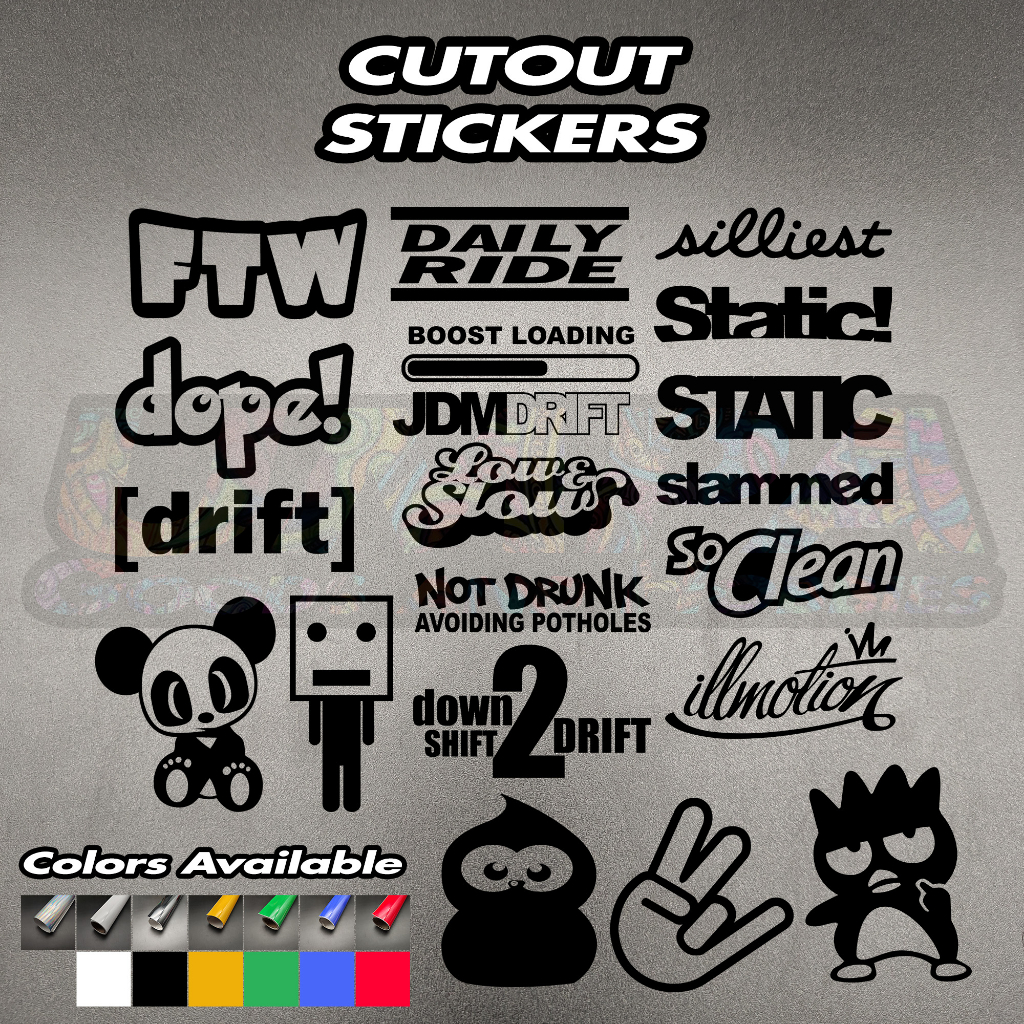 Cutout Stickers vinyl decal for cars laptop motorcycle helmet JDM ...