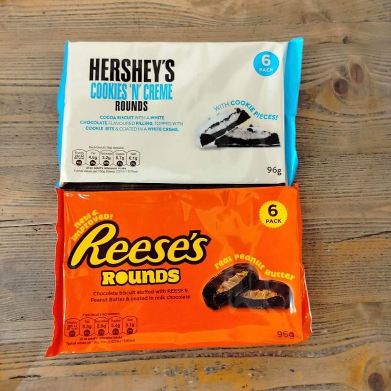 Hershey's Cookies and Cream Rounds Cocoa Biscuit & Reese's Rounds 6