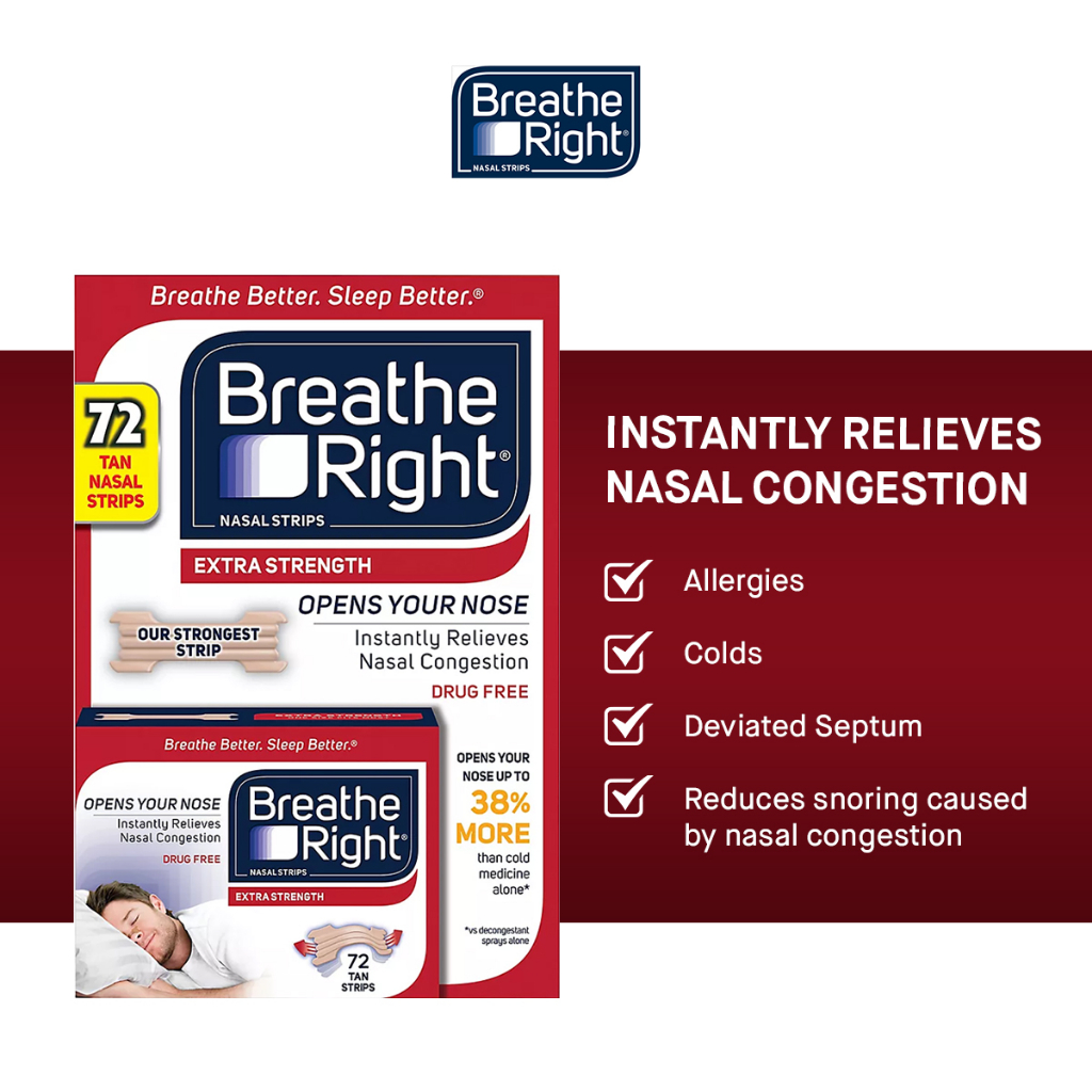 Breathe Right Extra Strength Nasal Strips (Sold per piece) | Shopee ...