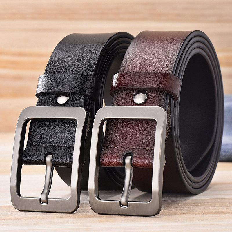 LEATHER BELT SQUARE BUCKLE BELT CASUAL BELT FOR MEN | Shopee Malaysia