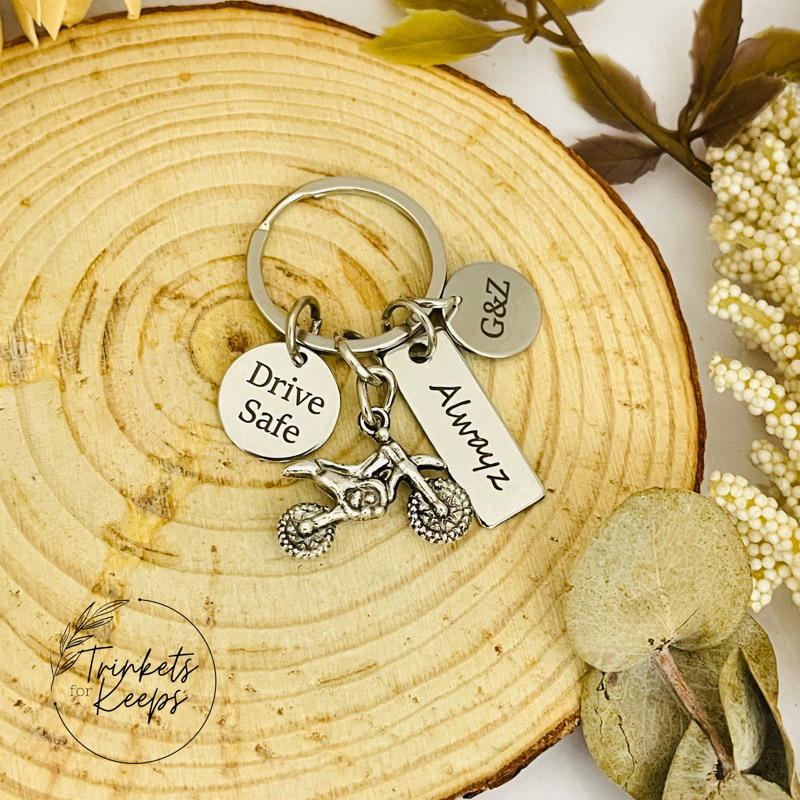 Drive Safe Keychain • Motorcycle Keychain • Bike Keychain • Custom ...