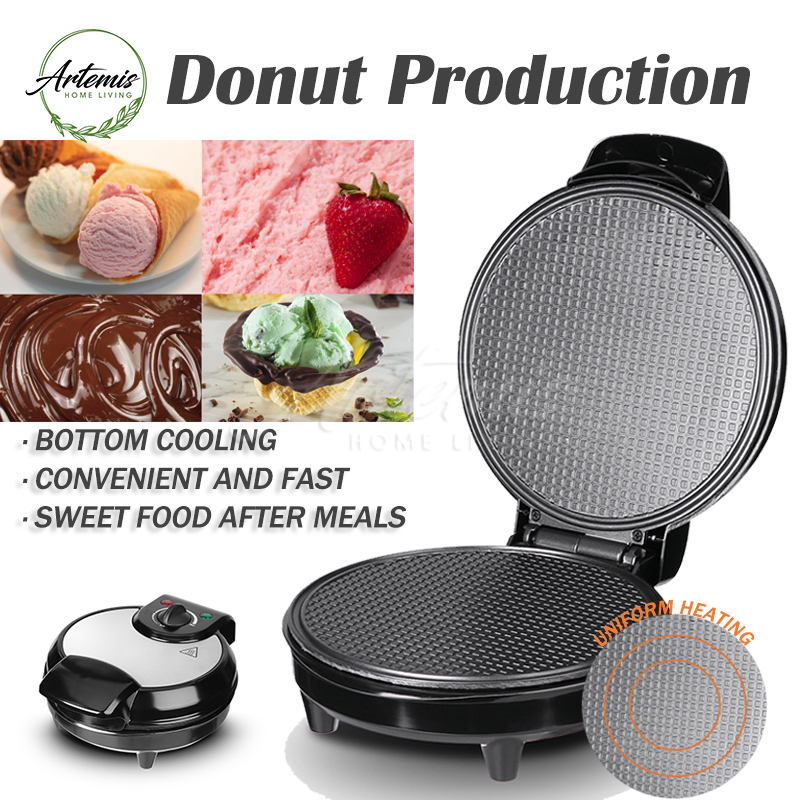 Waffle Cone Maker for Homemade Ice Cream Cones ,Electric Nonstick Waffler Iron Machine Shopee