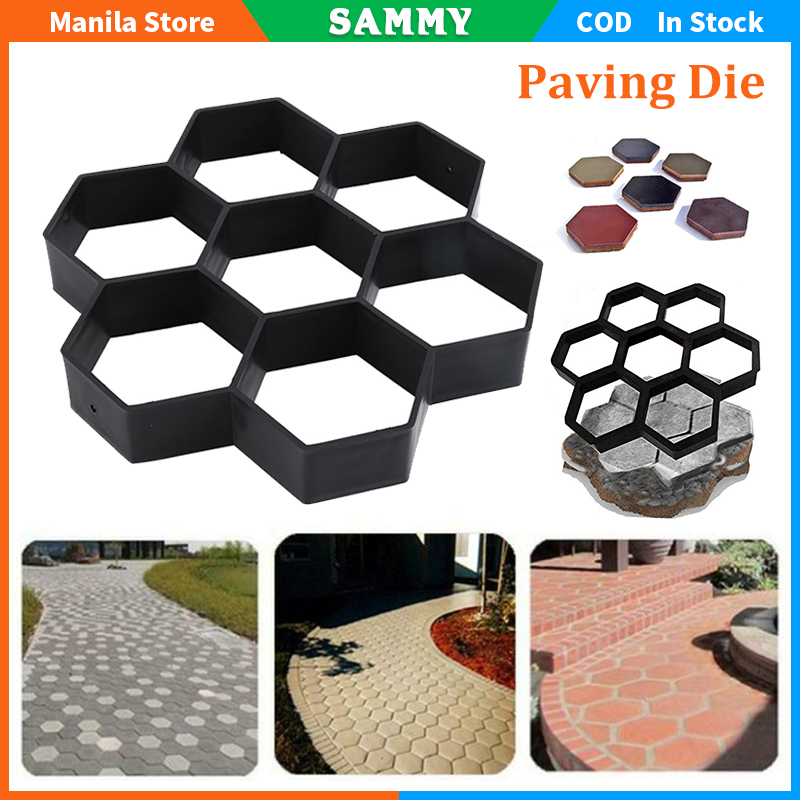 Hexagon Paving Mould Park Path Stone Moldings DIY Walkway Paving ...