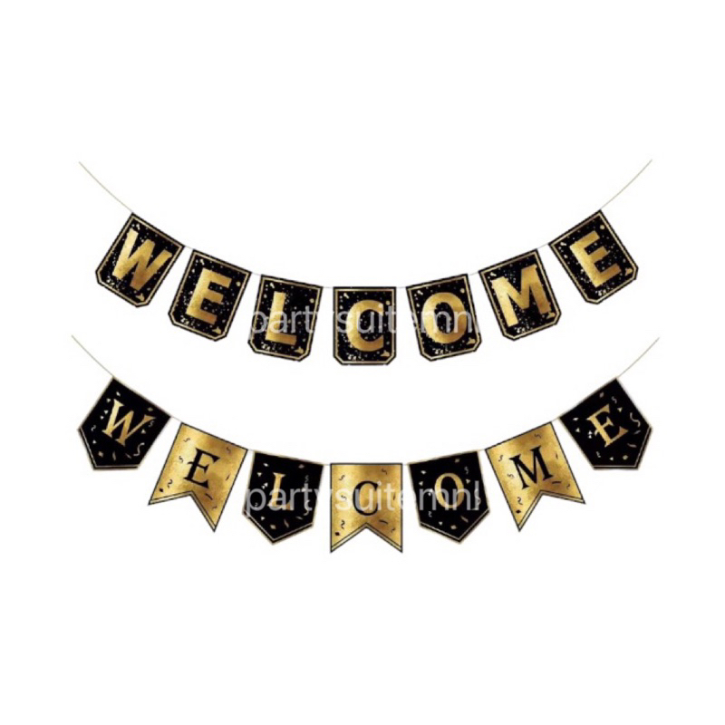 Black Gold Welcome Banner Decoration | Shopee Malaysia