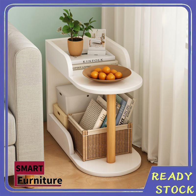 2 Layer Multifunctional Floor Sofa Side Table bookshelf Corner crevice