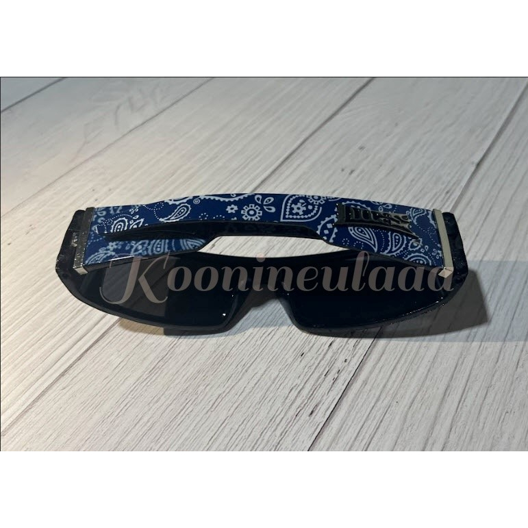 Locs® 9006 Rectangle OG Sunglasses 3-Pack – Black Frame, Tinted Lenses – UV400 – Bandana Combo