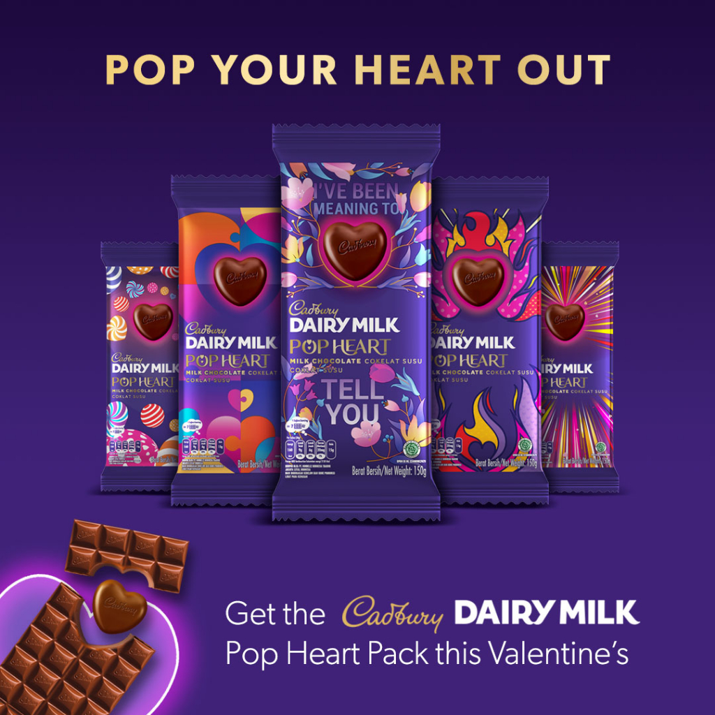 Cadbury Dairy Milk Pop Heart Limited Edition Chocolate Bar 150 grams