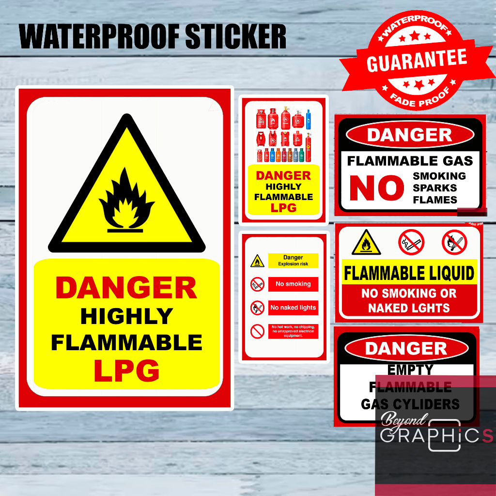 Beyond Graphics Safety Signage : Flammable Gas / LPG Sign waterproof ...