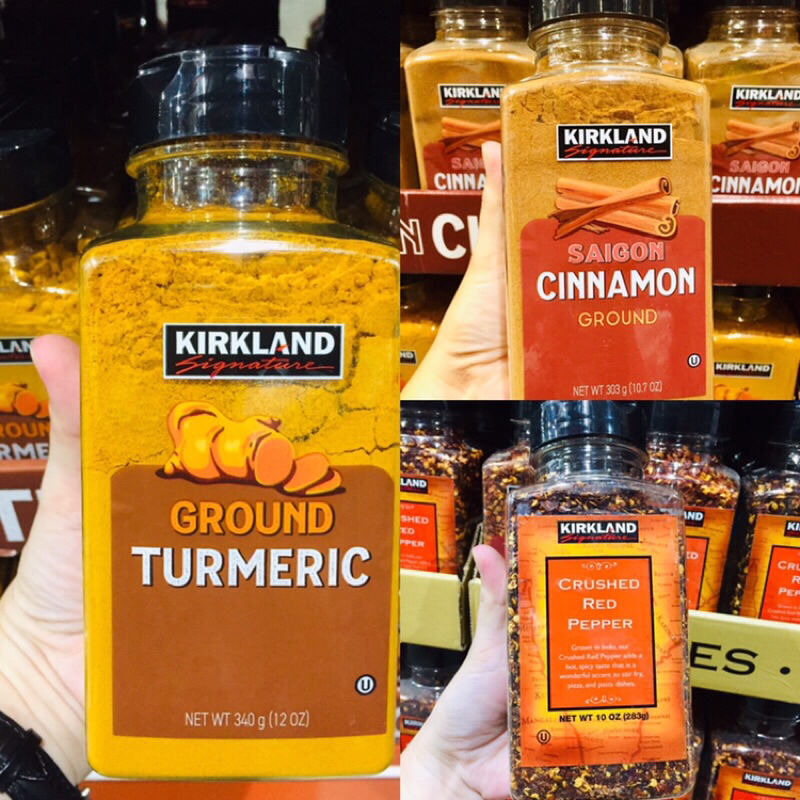 Kirkland Signature Ground Turmeric/ Cinnamon/Crushed Red Pepper Spices