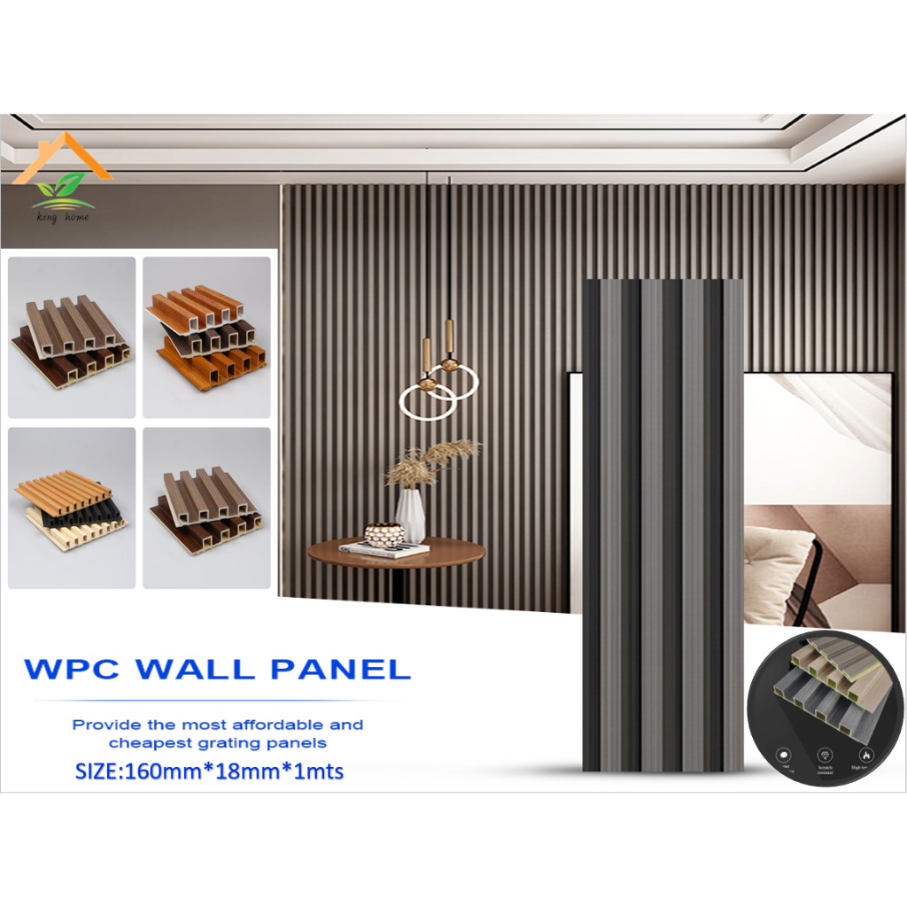 WPC Wood Wallpaper Sticker Waterproof Grille Design Ecological Board TV ...
