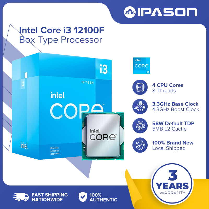 Intel Core i3 12100F BOX Intel® Core™ i3-12100F Processor 12M