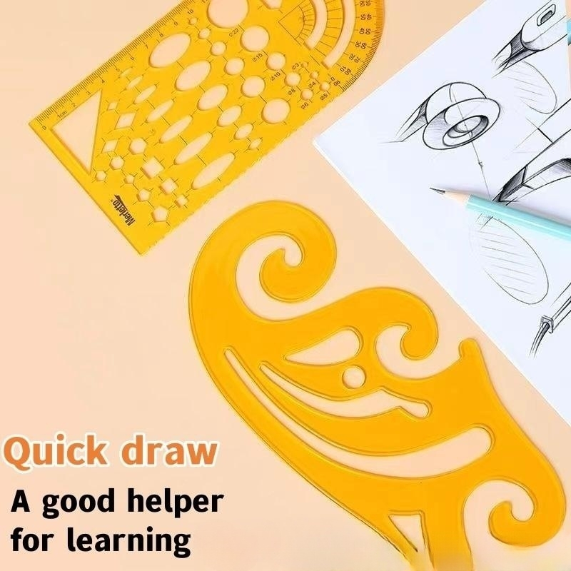 Drawing Template Ruler Stencil Mechanical Oval Various Shapes Rulers