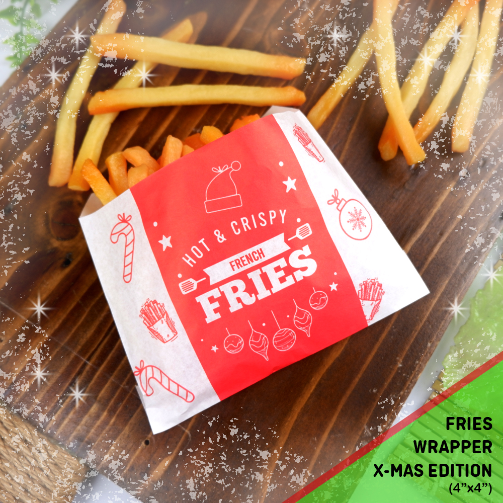 French Fries Wrapper Pouch Greaseproof Christmas Edition100pcs ...