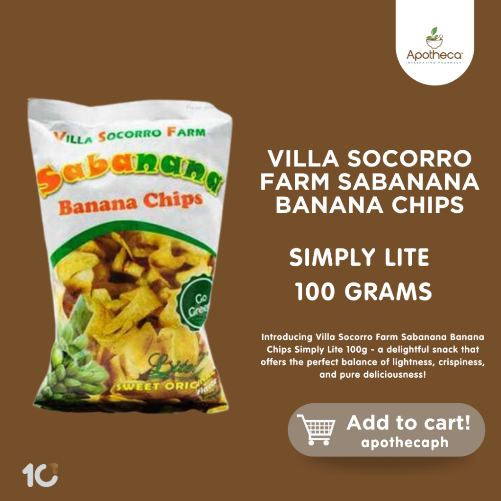 Villa Socorro Farm Sabanana Banana Chips Simply Lite 100g - Light ...