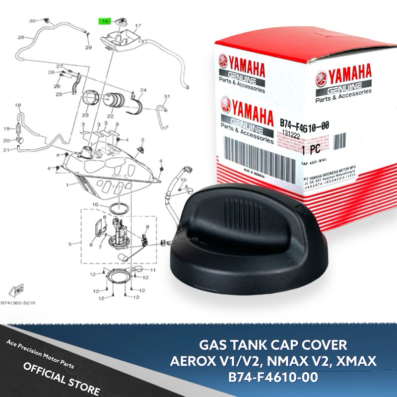 Gas Tank Cap Aerox V1 V2 Nmax V2 Xmax B74 F4610 00 Shopee Malaysia