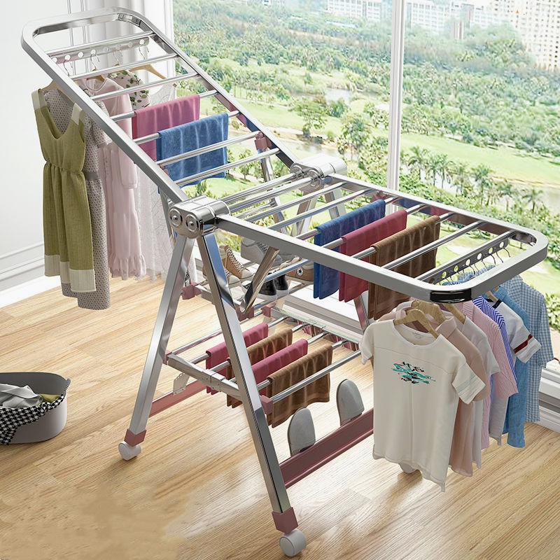 Sampayan Heavy Duty Stainless Steel Cloth Drying Rack With Wheel ...