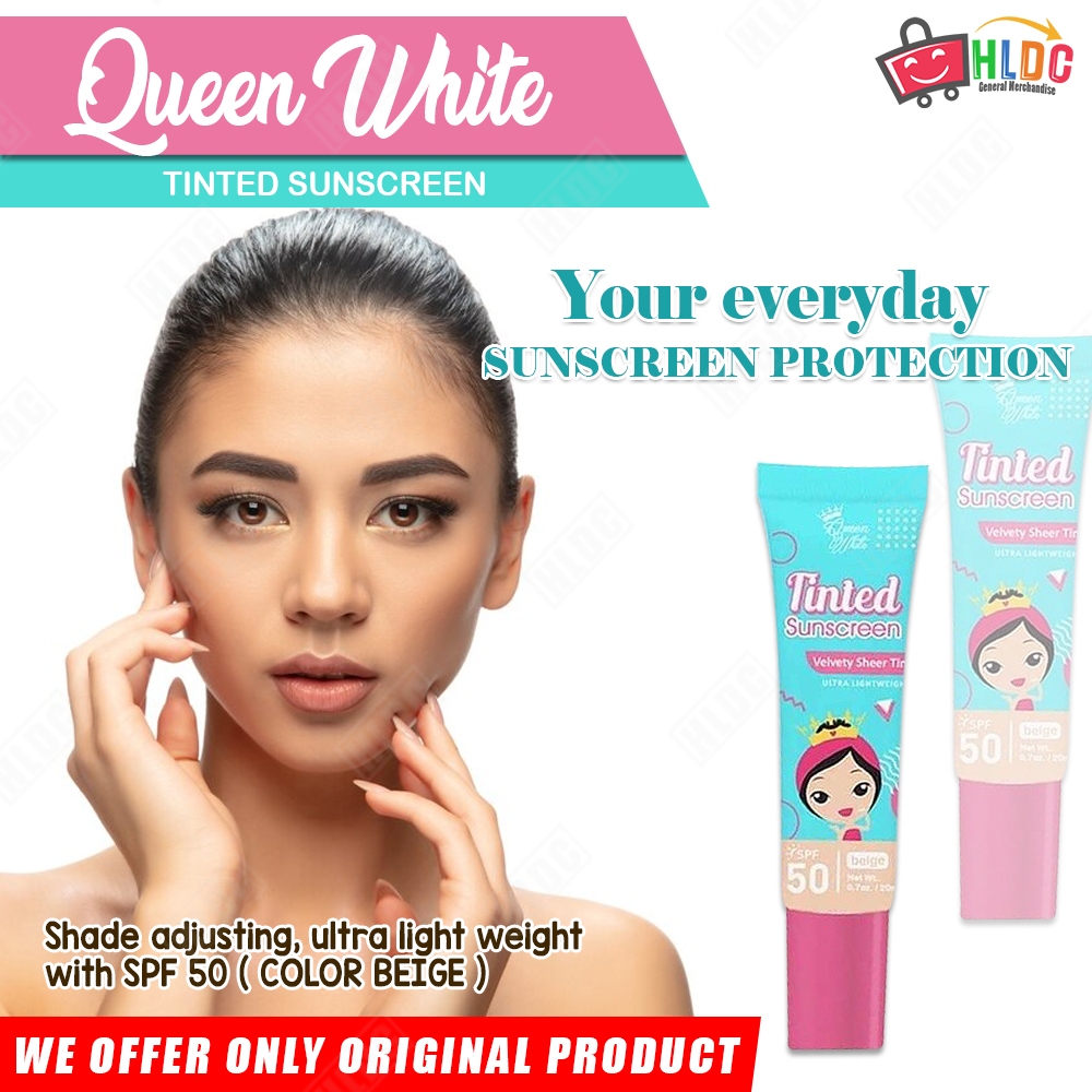 Queen White Tinted Sunscreen with SPF 50 Velvety sheer tint, Beige ...