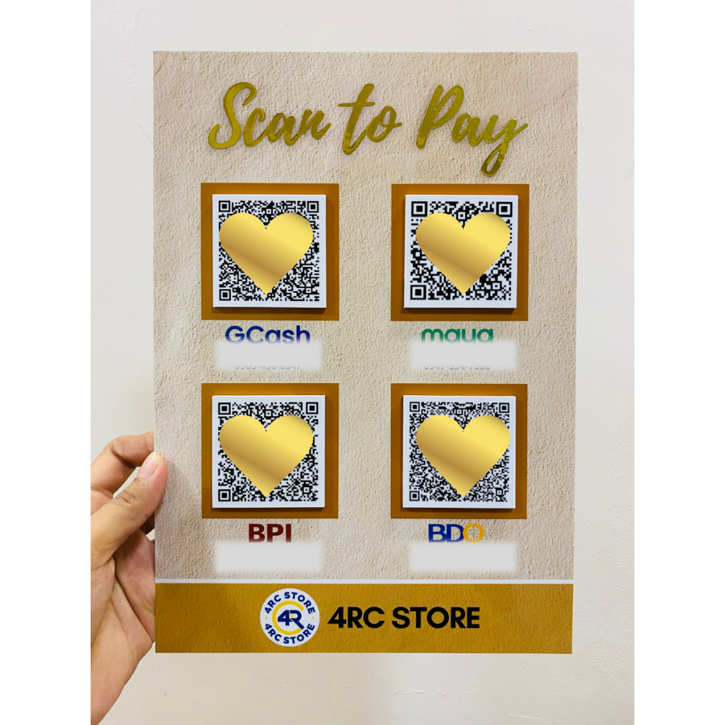 Embossed Gcash and Bank Standee A4 Size (8x11.5inches) | Shopee Malaysia