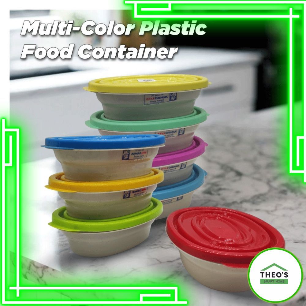Theos Multi-Color Oval Refrigerator Tupperware Kitchen Container ...