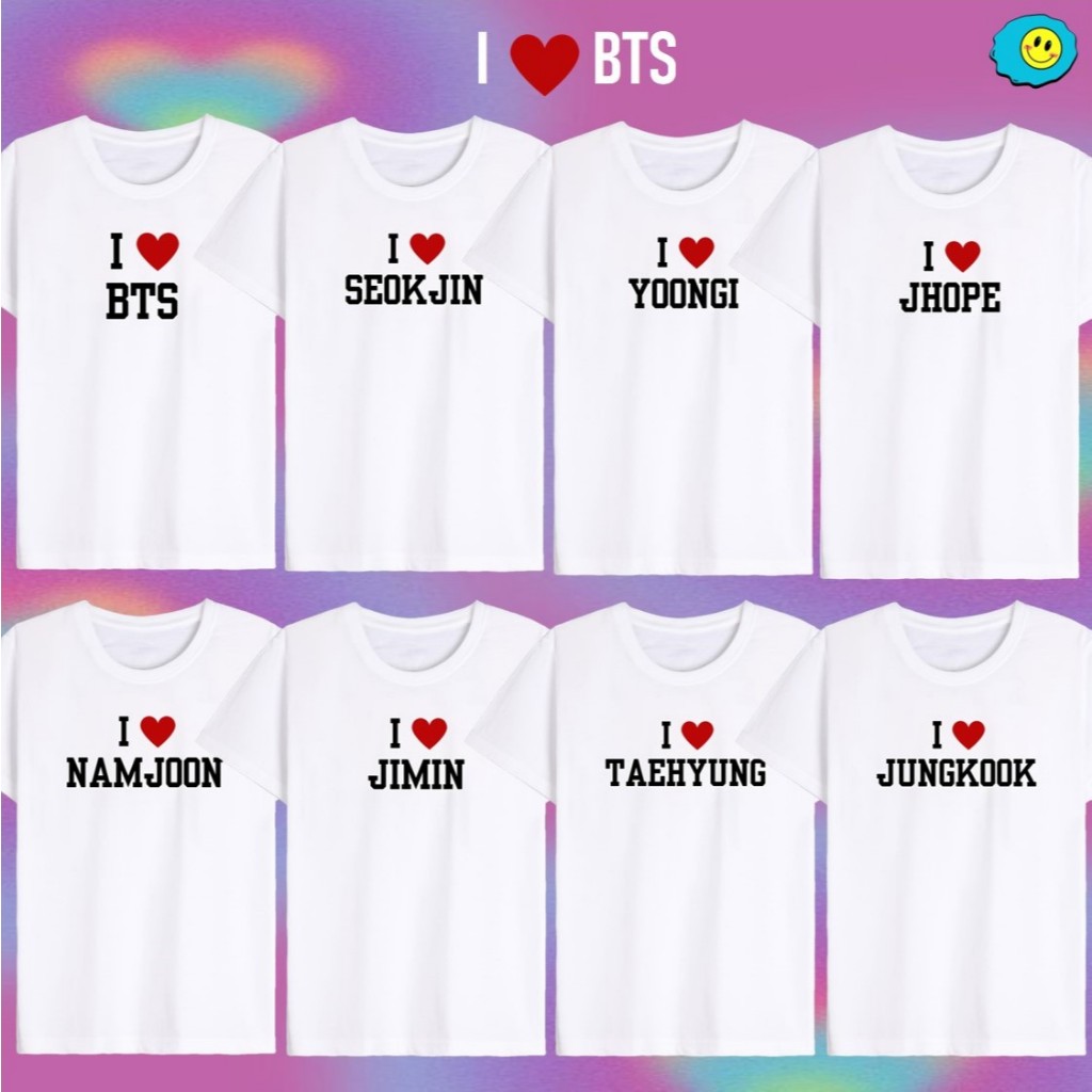 I Heart Bang Tan Shirt I Love B T S T-Shirt Jungkook Jimin Taehyung ...