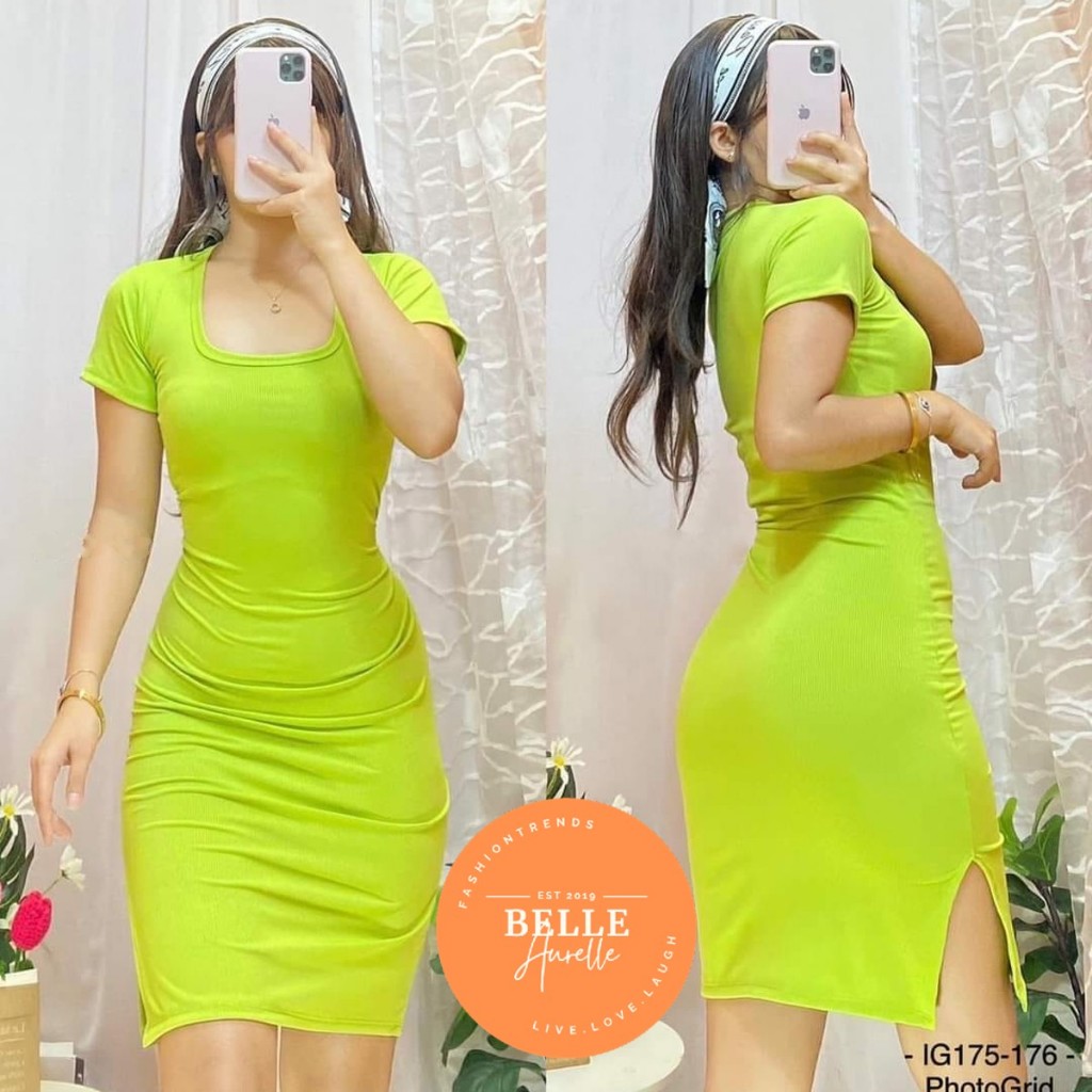 Belle Aurelle SQ Bodycon Knitted Dress l For Women l New Style 2024 l On Shopee Malaysia