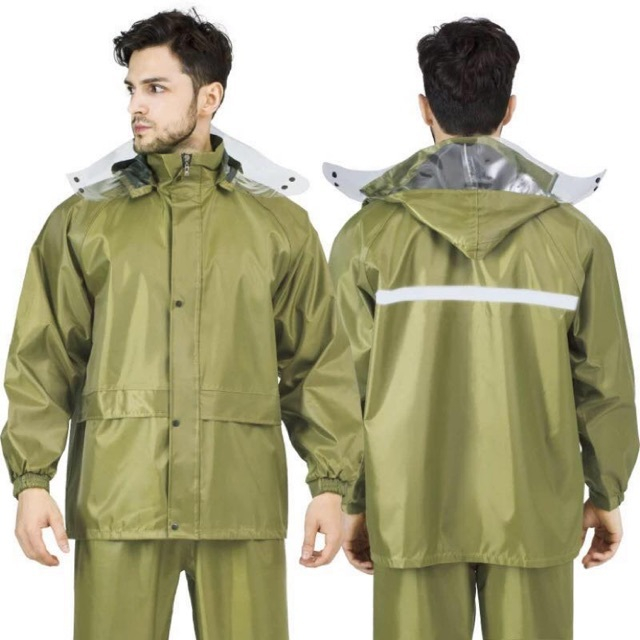 Rubberized Titanium Motorcycle raincoat adult Terno freesize makapal kapote waterproof Raincoat Shopee Malaysia