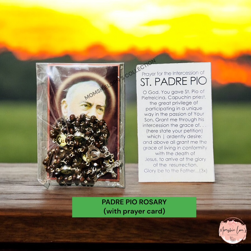 Padre Pio Rosary with prayer card | Shopee Malaysia