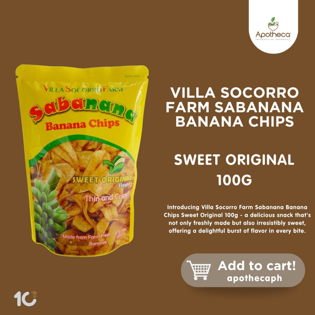 Villa Socorro Farm Sabanana Banana Chips Sweet 100g - Freshly Made ...