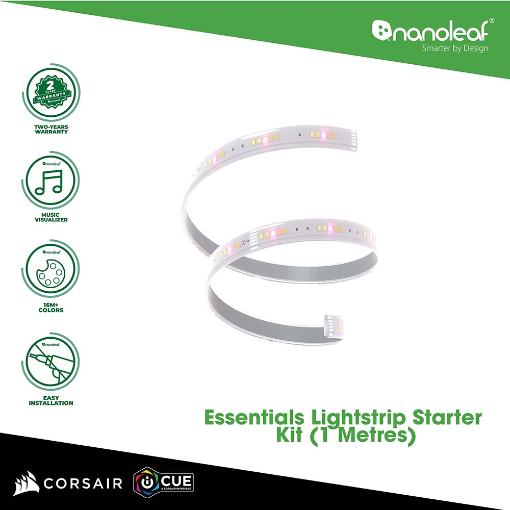Nanoleaf Essentials Lightstrip Expansion Kit (1m) Each 16M+ Colors ...